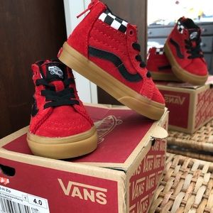 Vans red SK-8 zip up sneakers. Size 4T